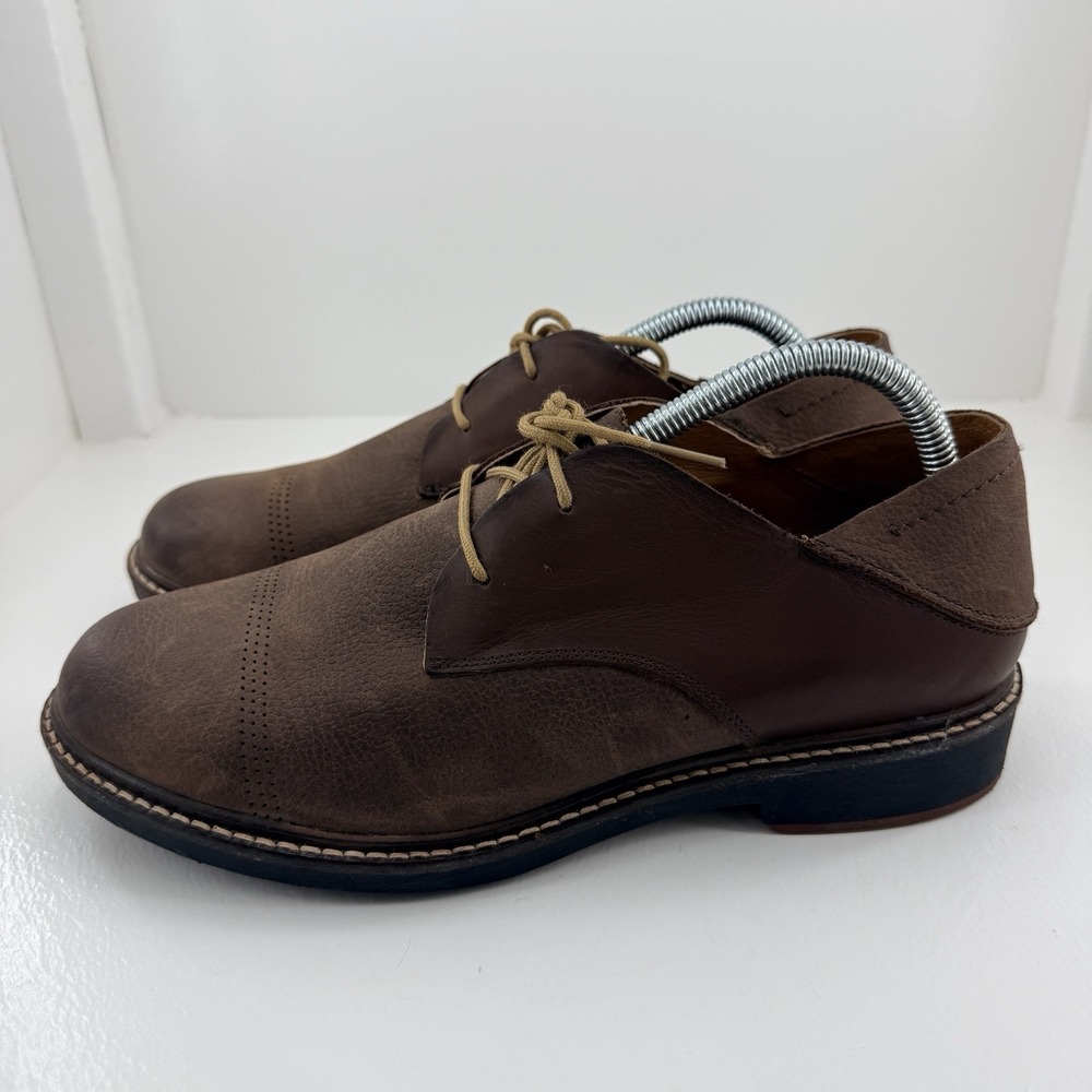 OluKai Walino Leather Derby Shoes Tan Brown Casual Oxford Men's Size 9.5